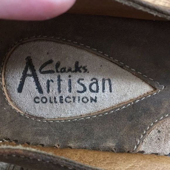 Clarks ArtisanBrown Leather Slip On Loafer Wedge Womens 5M  74079 - Picture 9 of 12